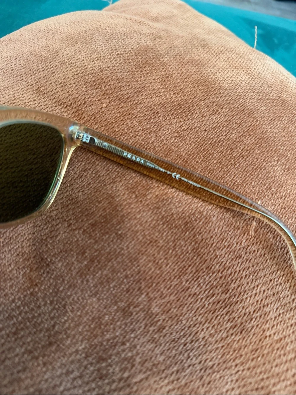 Prada polarized Clear Frame Sunglasses with Dark Lenses